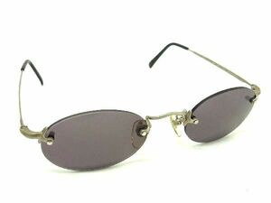 1円 ■美品■ GIORGIO ARMANI ジョルジオアルマーニ 197A 707 サングラス メガネ 眼鏡 レディース メンズ シルバー系 AW0765