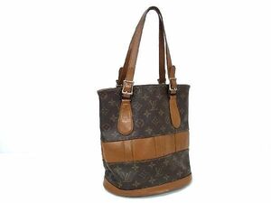 1円 LOUIS VUITTON ルイヴィトン T42238 モノグラム バケットPM USA アメリカ製 バケツ型 トートバッグ ショルダー ブラウン系 AT6532