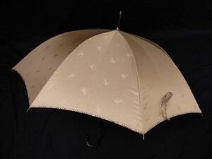 1円 BURBERRY バーバリー 長傘 高級傘 レイングッズ 雨具 レディース ベージュ系 AT6912