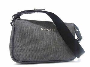 1円 ■美品■ BVLGARI ブルガリ ウィークエンド PVC クロスボディ ショルダーバッグ 斜め掛け 肩掛け レディース ブラック系 AT6910