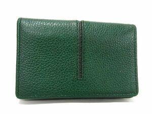 1円 ■美品■ TODS トッズ レザー カードケース カード入れ 名刺入れ メンズ レディース グリーン系×ブラウン系 BF5230