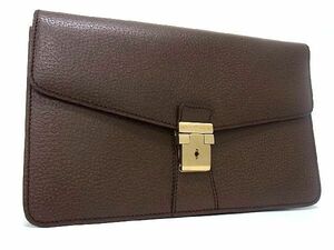 1円 ■極美品■ Salvatore Ferragamo フェラガモ EO-24 2006 レザー クラッチバッグ セカンドバッグ ポーチ レディース ブラウン系 AS5537