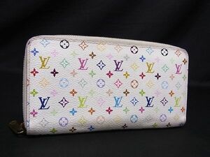 1円 LOUIS VUITTON ルイヴィトン M60241 モノグラムマルチカラー ジッピーウォレット ラウンドファスナー 長財布 アイボリー系 AV4393