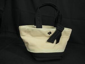 1円 kate spade ケイトスペード PXRU4222 ナイロン リボン トートバッグ ハンドバッグ レディース ベージュ系×ブラック系 BH0621