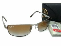 1円 ■極美品■ Ray-Ban レイバン RB3498 029/T5 偏光レンズ サングラス メガネ 眼鏡 メンズ レディース ブラウン系 AT5947_画像1