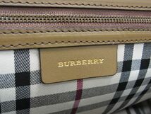 1円 ■美品■ BURBERRY バーバリー 内部ノバチェック レザー ハンドバッグ トートバッグ レディース ブラウン系 AT6971_画像6