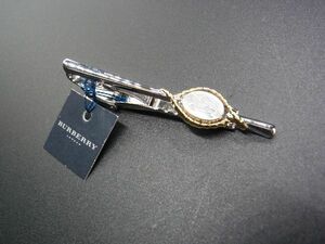 ■新品同様■ BURBERRY バーバリー ロゴモチーフ ネクタイピン アクセサリー 紳士 メンズ シルバー系 DD8600