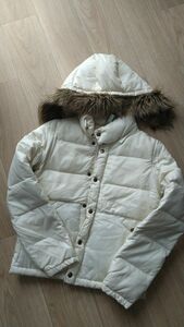 レディース ダウンジャケット ファーフード Sサイズ Mサイズ フリーサイズ 白 ホワイト ツーウェイ ダウンベスト 防寒 冬物 