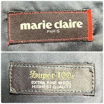 【美品】marie claire PARISマリクレール パリ Super 100's EXTRA FINE WOOL ウール スーツ セットアップ ストライプ ブラック 黒 ABS _画像2