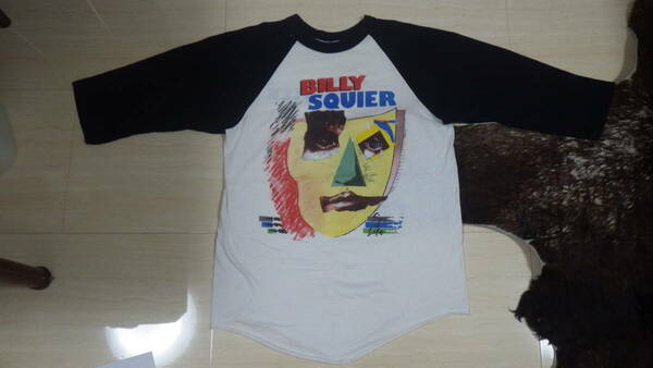 80s billy squier 七分袖Tシャツ USA製 ビンテージ ビリースクワイア vintage old ロック オールド 両面プリント rock 音楽 ミュージシャン