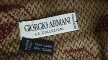 giorgio armani ウールマフラー ジョルジオアルマーニ ビンテージ vintage wool オールド old italy イタリア製 総柄 茶系_画像2