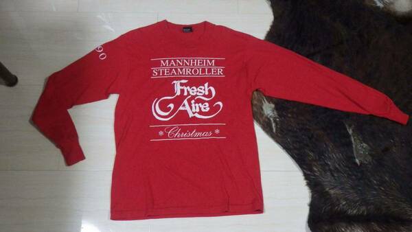 90s mannheim 長袖Tシャツ USA製 ビンテージ ロンT クリスマス vintage old L 赤 アメリカ screenstars 