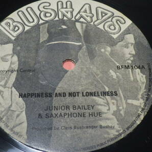 12inch uk org Junior bailey & saxphone hue Happiness and lonleyness bushays reggae vintage ビンテージ オリジナル盤 lovers rootsの画像1