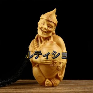 特売！彫刻の置物 木彫り幸運の仏像無垢材工芸品