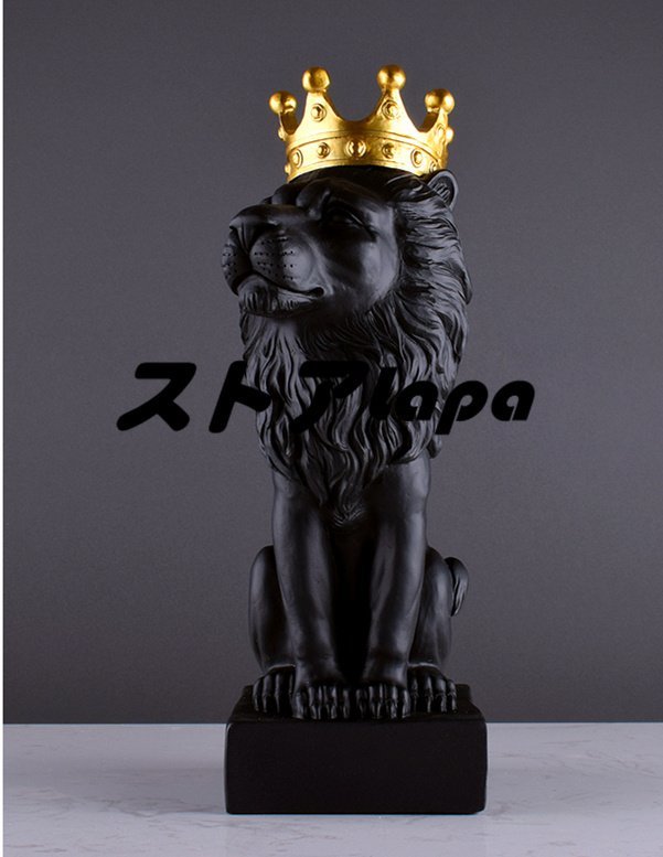 Manager's Special Selection Western Goods Lion Crown Animal Tabletop Sculpture Statue Ornament Figurine Object Interior Feng Shui Lucky Charm Resin Handmade Handmade, Interior accessories, ornament, others