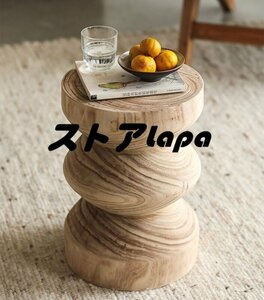木製ナチュラルサイドテーブル スツール 31×40cm おしゃれ インテリア 家具 コーヒーテーブル エンドテーブル 木目 リラックスタイム