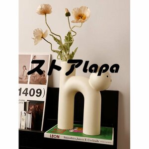 特売　飾り物　人気　花瓶　猫　管形　可愛い　セラミックス　デザイナー　オーナメント　ベッドルーム　リビング　書房　ホワイト