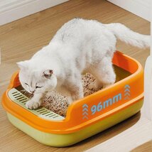 猫トイレ 砂 におい対策 ボートトイレ おしゃれ 水洗え 上から猫トイレ 猫用トイレ用品 ネコのトイレ 小型 大型 ペット用 ペットトイレ_画像8