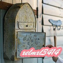 CHQ1478# ヨーロッパスタイル 郵便ポスト ガーデンヴィラ 装飾 郵便受け レトロ鉄のメールボックス 金属ポストボックスメールボックス_画像2