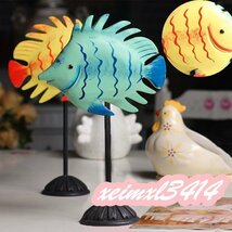 家飾り品 木製カップル魚 モダン芸術オーナメント飾り インテリア木製置物 雑貨 プレゼント擺件 秀作HMM037_画像2