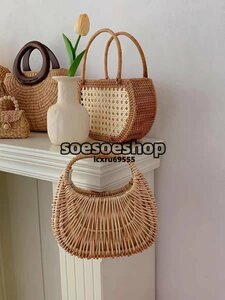  special selection worker handmade * cane basket bag basket bag hand-knitted . bag basket cane basket superior article summer optimum 