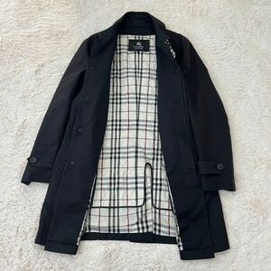 [BURBERRY BLACK LABEL] подкладка есть пальто чёрный Lnoba проверка Burberry подкладка пальто с отложным воротником тренчкот 