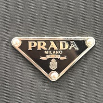 1円 極美品 PRADA プラダ テスートナイロン レザー ブラック ショルダーバッグ メッセンジャー クロスボディ 斜めがけ ロゴプレート SV金具_画像6