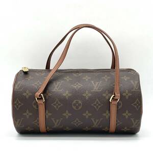 1円 美品 LOUIS VUITTON ルイヴィトン モノグラム パピヨン26 筒型 ハンドバッグ ミニボストン M51366