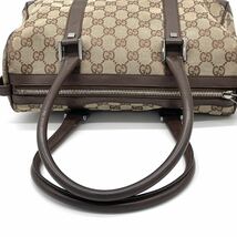 1円 GUCCI グッチ GGキャンバス レザー ブラウン ミニボストン ハンドバッグ トートバッグ 000 0851_画像5