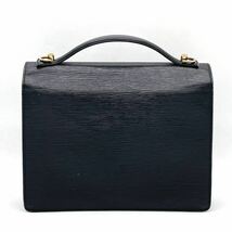 1円 LOUIS VUITTON ルイヴィトン エピ ノワール モンソー 2way ハンドバッグ　ショルダー ブラック ゴールド金具 M52122_画像3