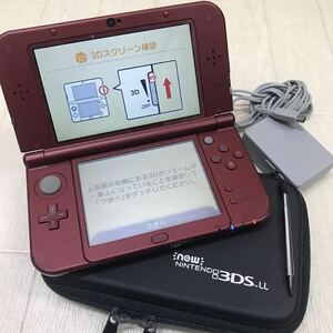 保管品 任天堂 ニンテンドー NINTENDO NEWニンテンドー 3DS LL メタリックレッド RED-001 ケース付き