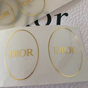 Dior/楕円形/ゴールドラッピングシール【4枚】