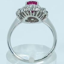 ★1円スタ！天然ルビー鑑定付【1.05ct&D1.00ct】PT900 6.2g ♯13 プラチナ レディース ダイヤリング Ruby Diamond Ring 指輪 仕上げ済_画像4