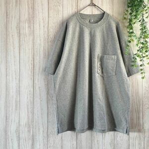 最終値下げ！UNIQLO【M】ビッグシルエット ポケット付き Tシャツ グレー