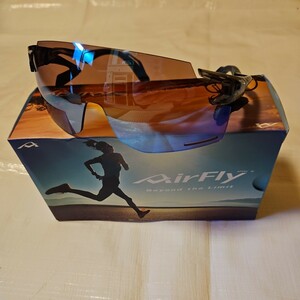 美品【Airfly】 サングラス エアフライ AF-301 C-2BK ブルーピンクミラー UV サンカット スポーツサングラス blue Pink Mirror