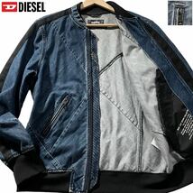 30周年限定/Lサイズ●DIESEL ディーゼル デニム ジャケット ブルゾン スタジャン Gジージャン インディゴブルー パッチワーク 切替デザイン_画像1