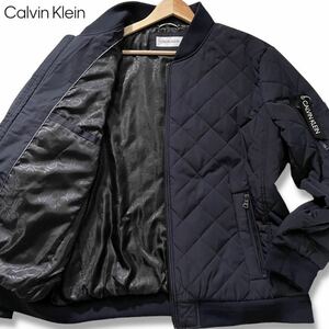 未使用級/3L-4L●カルバンクライン フライトジャケット ボンバー MA-1ブルゾン Calvin Klein ダウン 中綿 キルティング ロゴチャーム XXL