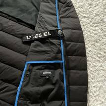 極美品/Lサイズ●DIESEL ディーゼル ダウンジャケット ライダース ブルゾン 背面ロゴデザイン ロゴファスナーチャーム 中綿ダックダウン90%_画像9