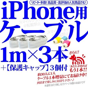 iPhone 充電器 ライトニングケーブル 3本 1m 純正品質 アップル Apple製品用 USBケーブル 充電ケーブル おまけ付 TypeA タイプA 人気商品