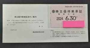 #25237 【東武鉄道】 東武鉄道株主優待乗車証 2024/6/30まで 男性名義 定期タイプ 