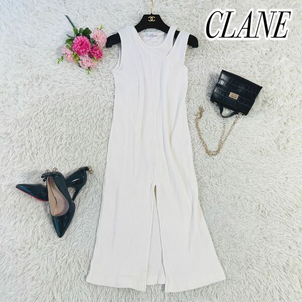 【美品】CLANE クラネ　レイヤードロングワンピース　ノースリーブ