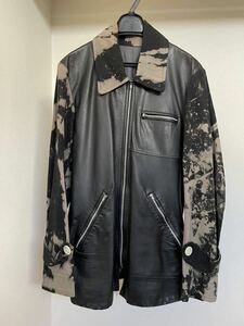 97aw UNDERCOVER ブリーチ加工レザージャケット アンダーカバー 牛革 JONIO 希少 