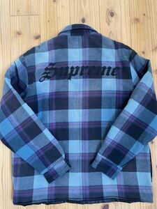 20FW Supreme Quilted Plaid Flannel Shirt size L シュプリーム フランネルシャツ 中綿