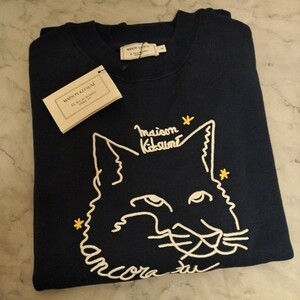 新品未使用 メゾンキツネ 【MAISON KITSUNE】 長袖 スウェット/パーカー Sサイズ / ネイビー