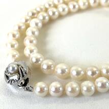 1円〜艶やか◆あこや真珠 6.0㎜珠 23g 40.5㎝ ネックレス ホワイト シルバー刻印 パール 本真珠 silver pearl necklaces ジュエリー_画像2