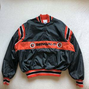 80s Delong Cincinnati Bengals USA製　NFL シンシナティ　ベンガルズ　アメフト　ゲームシャツ　ハーフジップ　ナイロンジャケット XL