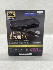 未使用品♪ ＃26647 エレコム 外付けポータブルSSD 480GB ESD-EC0480GBKR PS4対応 ブラック