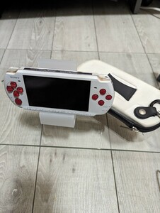 ☆ジャンク☆ SONY PSP3000 ホワイト ボタンカスタム ソフトケース付 動作未確認/１円〜