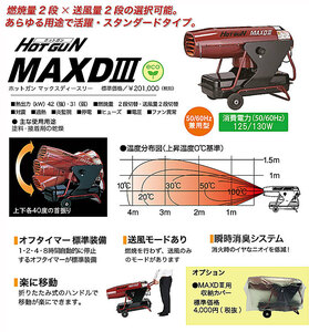 静岡製機 熱風オイルヒーター ジェットヒーター ホットガン スポットヒーター 灯油ヒーター HG-MAXD3