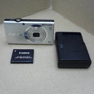 Canon PowerShot A2400 IS 充電器 バッテリー付 中古品 コンパクトデジタルカメラ シルバー キャノン パワーショット